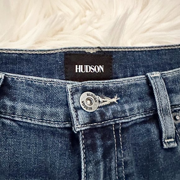 NWT HUDSON Noa JEANS Size 27 Mid Rise Crop Straight Leg in Brynlee Wash Blue NEW - Picture 9 of 16